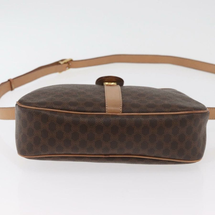 【日本直送】CELINE Macadam帆布肩背包 PVC皮革 棕色 金色 正品 181476A-5