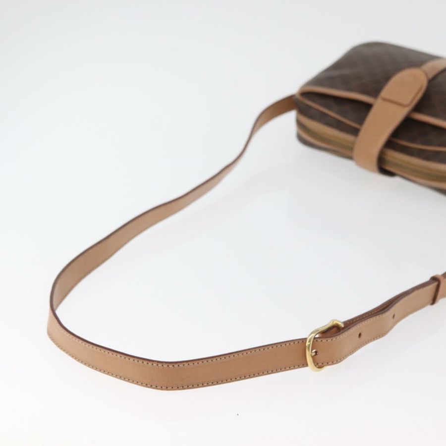 【日本直送】CELINE Macadam帆布肩背包 PVC皮革 棕色 金色 正品 181476A-7