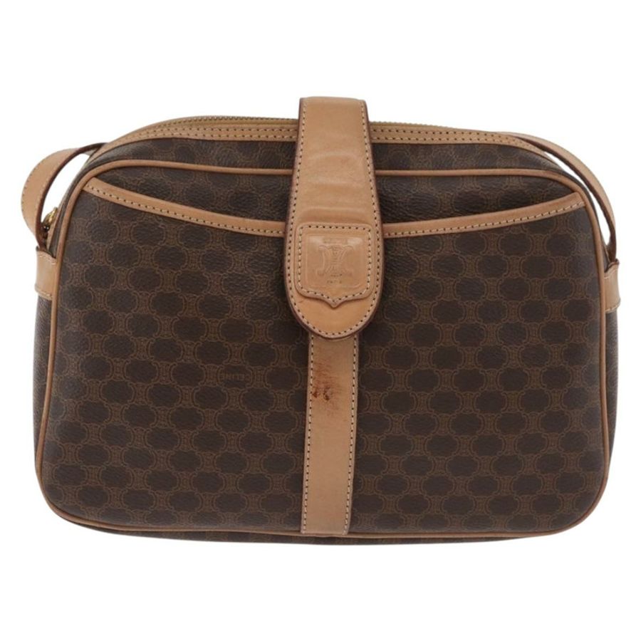 【日本直送】CELINE Macadam帆布肩背包 PVC皮革 棕色 金色 正品 181476A-12