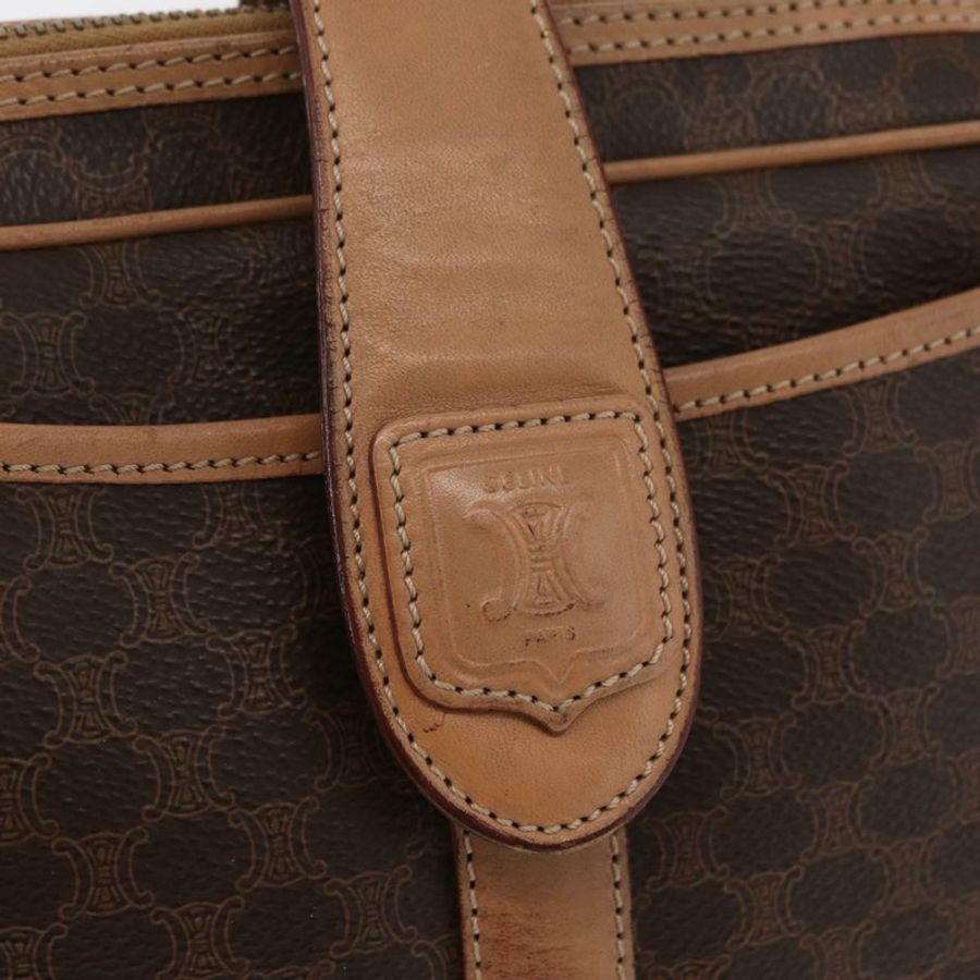 【日本直送】CELINE Macadam帆布肩背包 PVC皮革 棕色 金色 正品 181476A-18