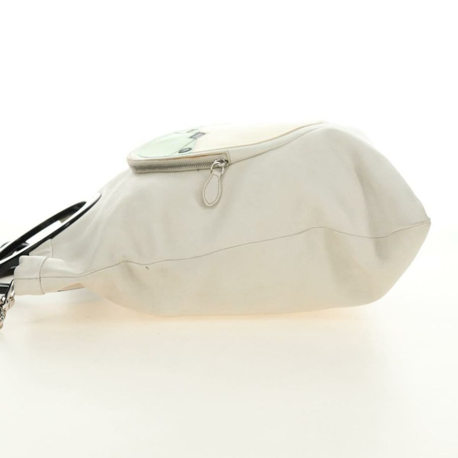 【日本直送】CELINE 鏈條單肩包 皮革 2way 白色 銀色 Auth 181478V-3