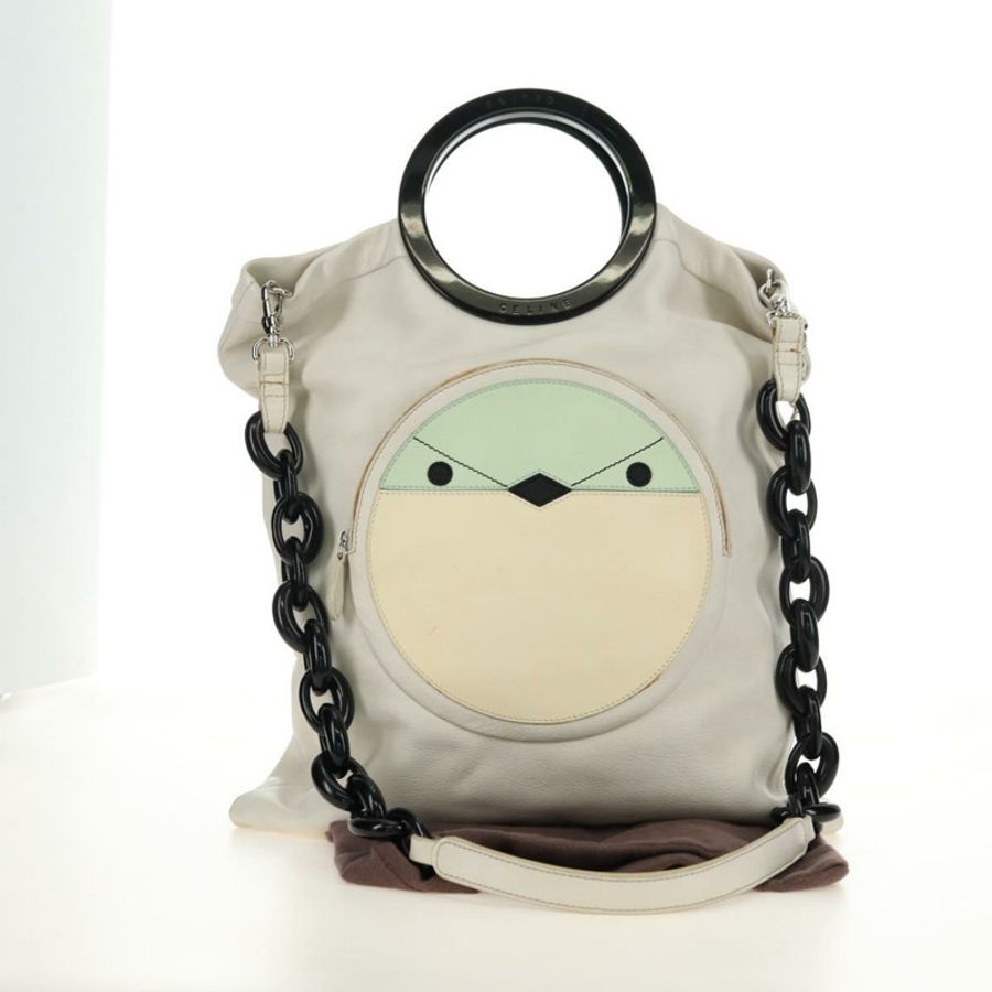 【日本直送】CELINE 鏈條單肩包 皮革 2way 白色 銀色 Auth 181478V-11