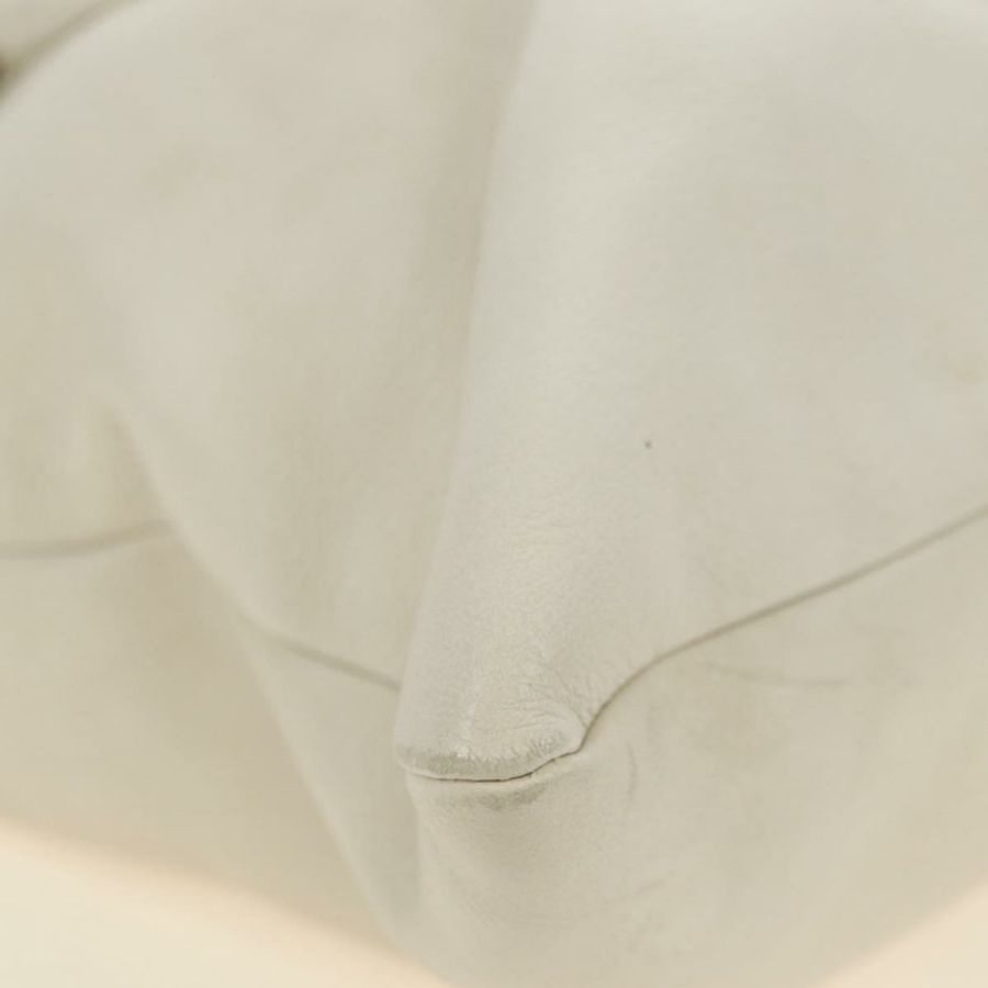 【日本直送】CELINE 鏈條單肩包 皮革 2way 白色 銀色 Auth 181478V-16