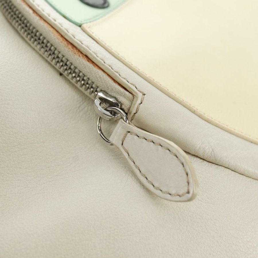 【日本直送】CELINE 鏈條單肩包 皮革 2way 白色 銀色 Auth 181478V-22
