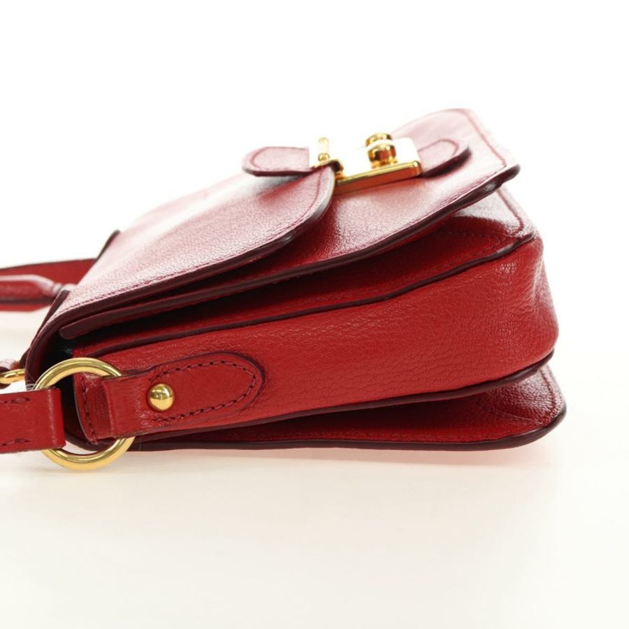 【日本直送】Miu Miu 手提包 皮革 兩用 紅色 金色 正品 181477V-2