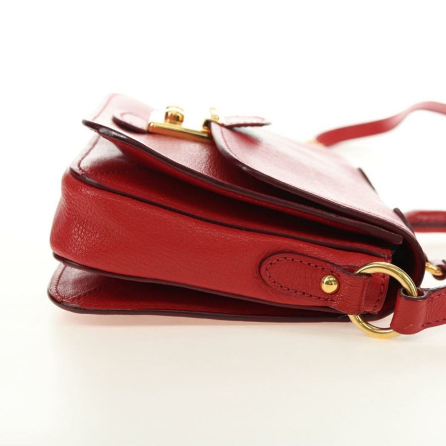 【日本直送】Miu Miu 手提包 皮革 兩用 紅色 金色 正品 181477V-3