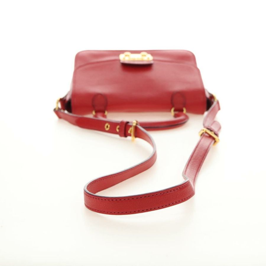 【日本直送】Miu Miu 手提包 皮革 兩用 紅色 金色 正品 181477V-7