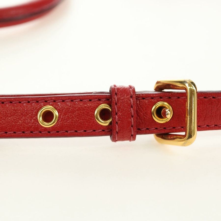 【日本直送】Miu Miu 手提包 皮革 兩用 紅色 金色 正品 181477V-14