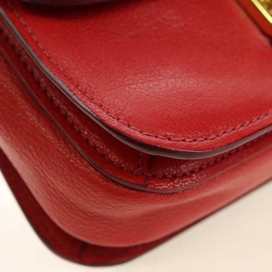 【日本直送】Miu Miu 手提包 皮革 兩用 紅色 金色 正品 181477V-16
