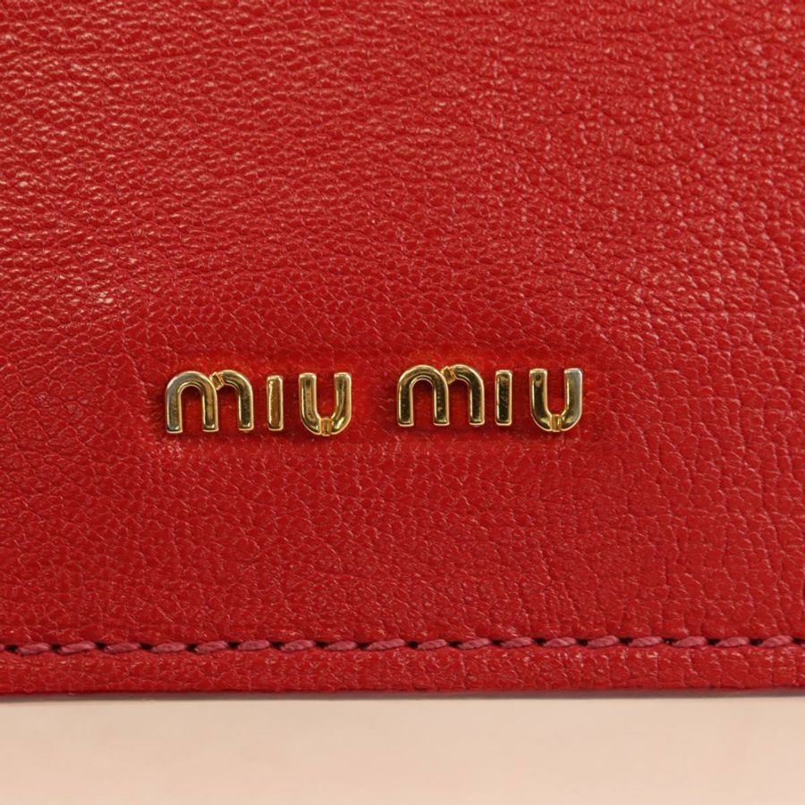 【日本直送】Miu Miu 手提包 皮革 兩用 紅色 金色 正品 181477V-20
