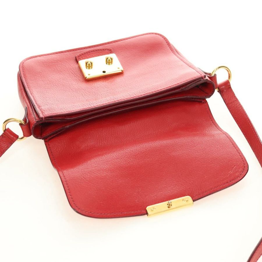 【日本直送】Miu Miu 手提包 皮革 兩用 紅色 金色 正品 181477V-22
