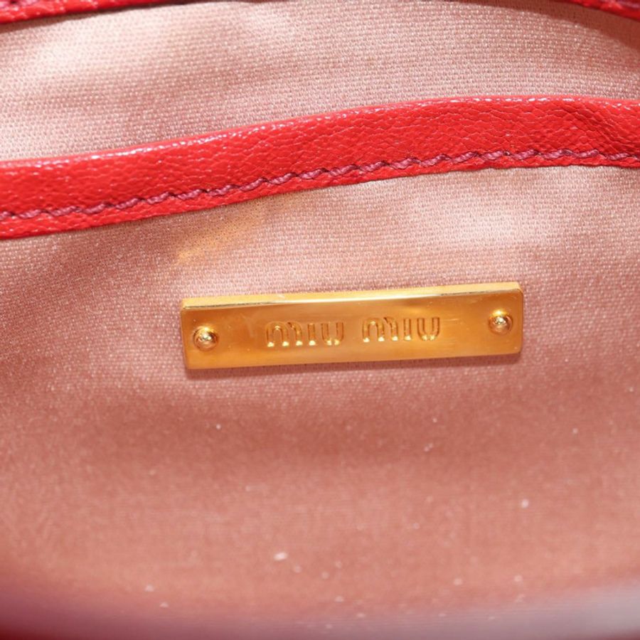 【日本直送】Miu Miu 手提包 皮革 兩用 紅色 金色 正品 181477V-23