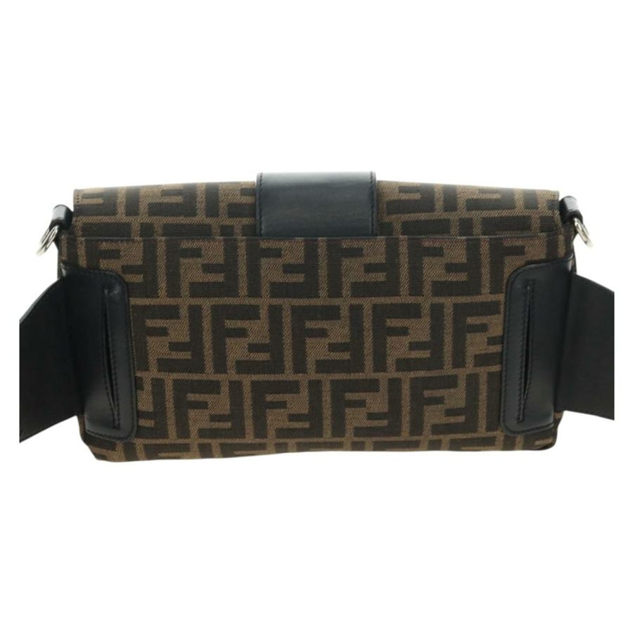 【日本直送】FENDI Zucca帆布Mamma Baguette單肩包,兩用款,黑色/棕色,正品,貨號181574SAM-1
