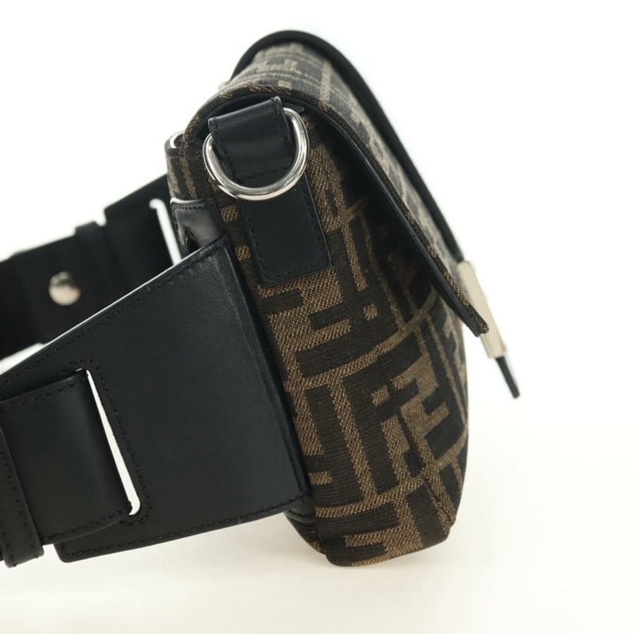 【日本直送】FENDI Zucca帆布Mamma Baguette單肩包,兩用款,黑色/棕色,正品,貨號181574SAM-2
