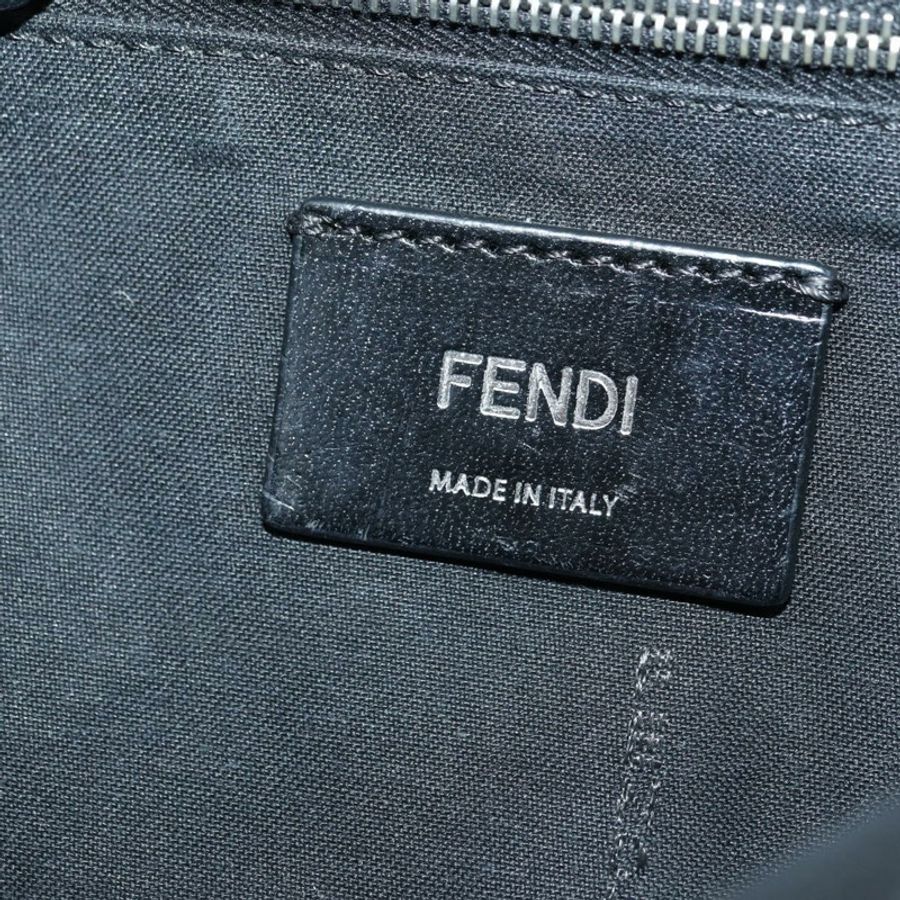 【日本直送】FENDI Zucca帆布Mamma Baguette單肩包,兩用款,黑色/棕色,正品,貨號181574SAM-21