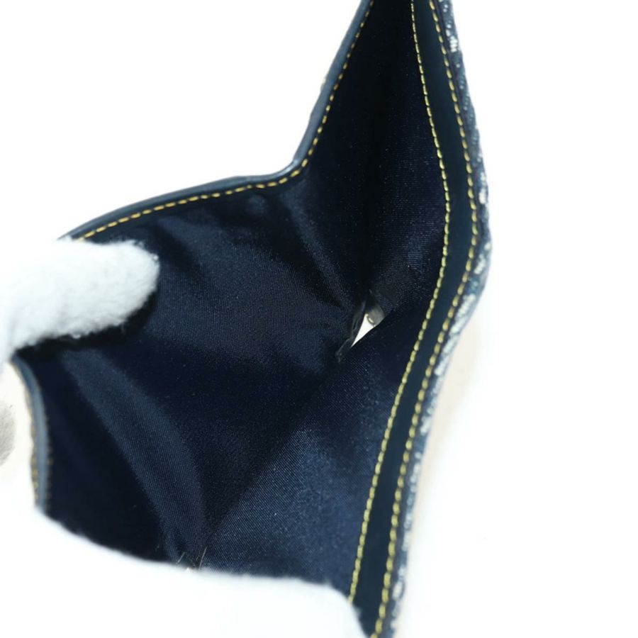 【日本直送】Christian Dior Trotter帆布馬鞍三折皮夾 海軍藍/金色 正品 181569V-8