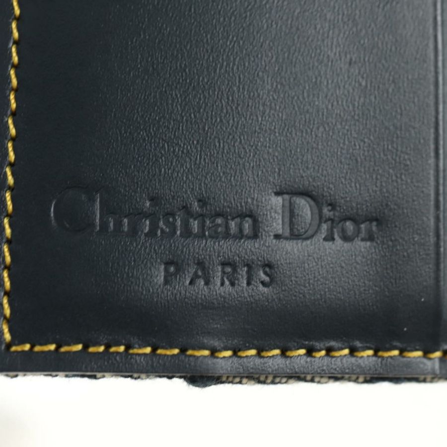 【日本直送】Christian Dior Trotter帆布馬鞍三折皮夾 海軍藍/金色 正品 181569V-22