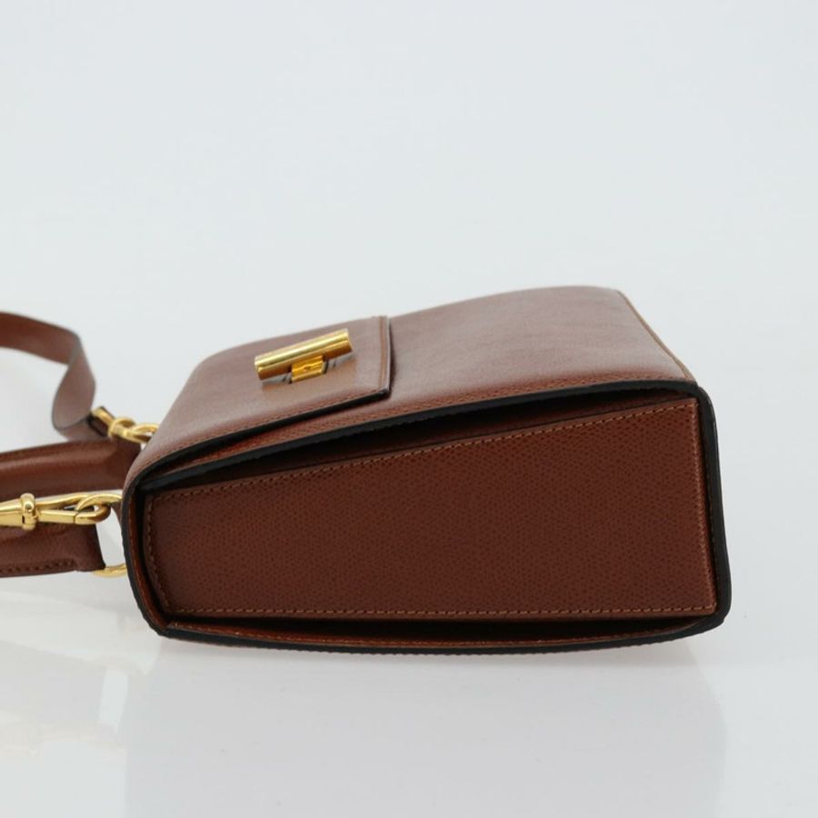 【日本直送】CELINE 手提包 皮革 兩用 棕色 金色 正品 181564A-3
