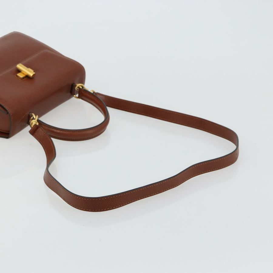 【日本直送】CELINE 手提包 皮革 兩用 棕色 金色 正品 181564A-7
