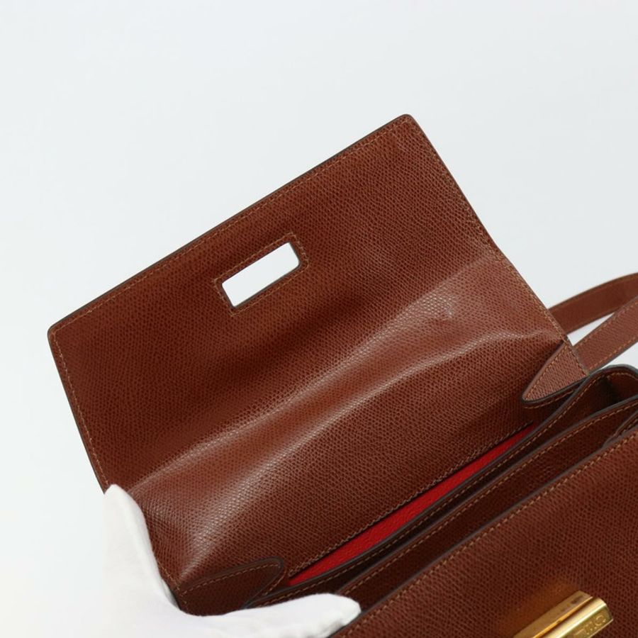 【日本直送】CELINE 手提包 皮革 兩用 棕色 金色 正品 181564A-8