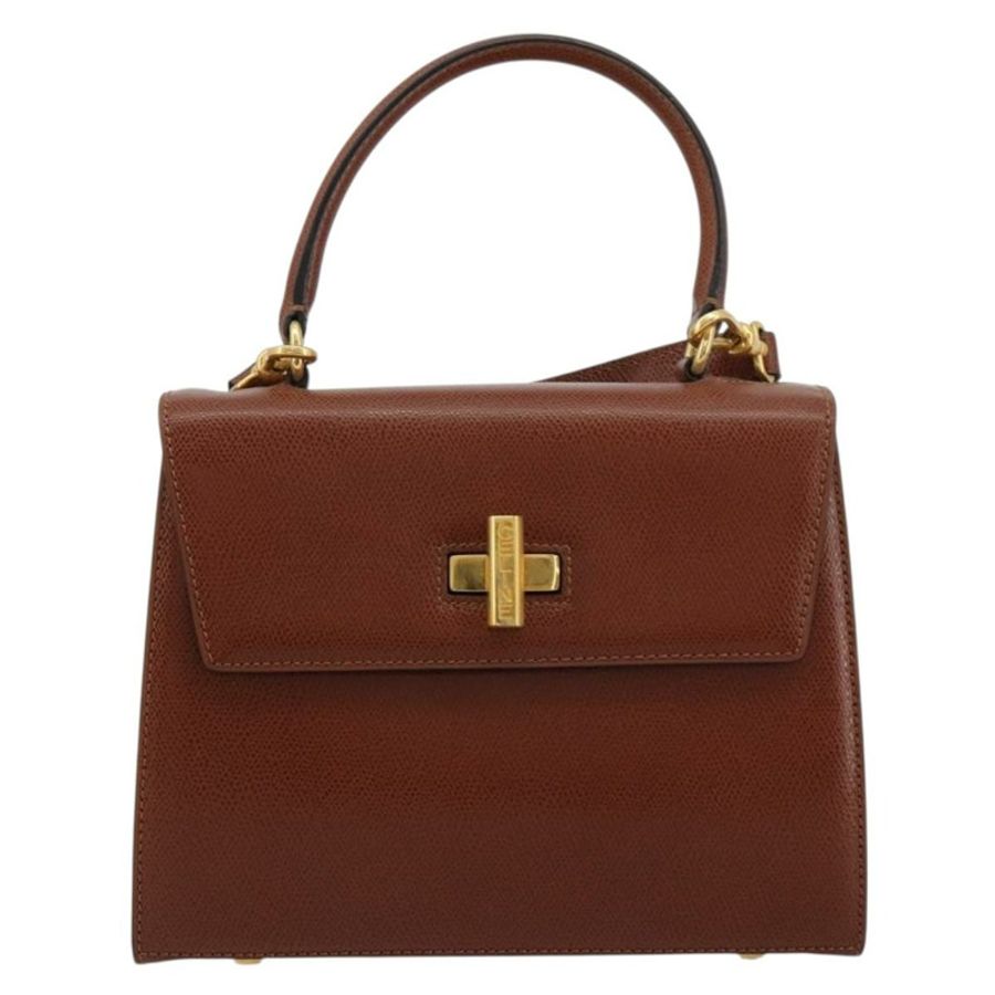 【日本直送】CELINE 手提包 皮革 兩用 棕色 金色 正品 181564A-12