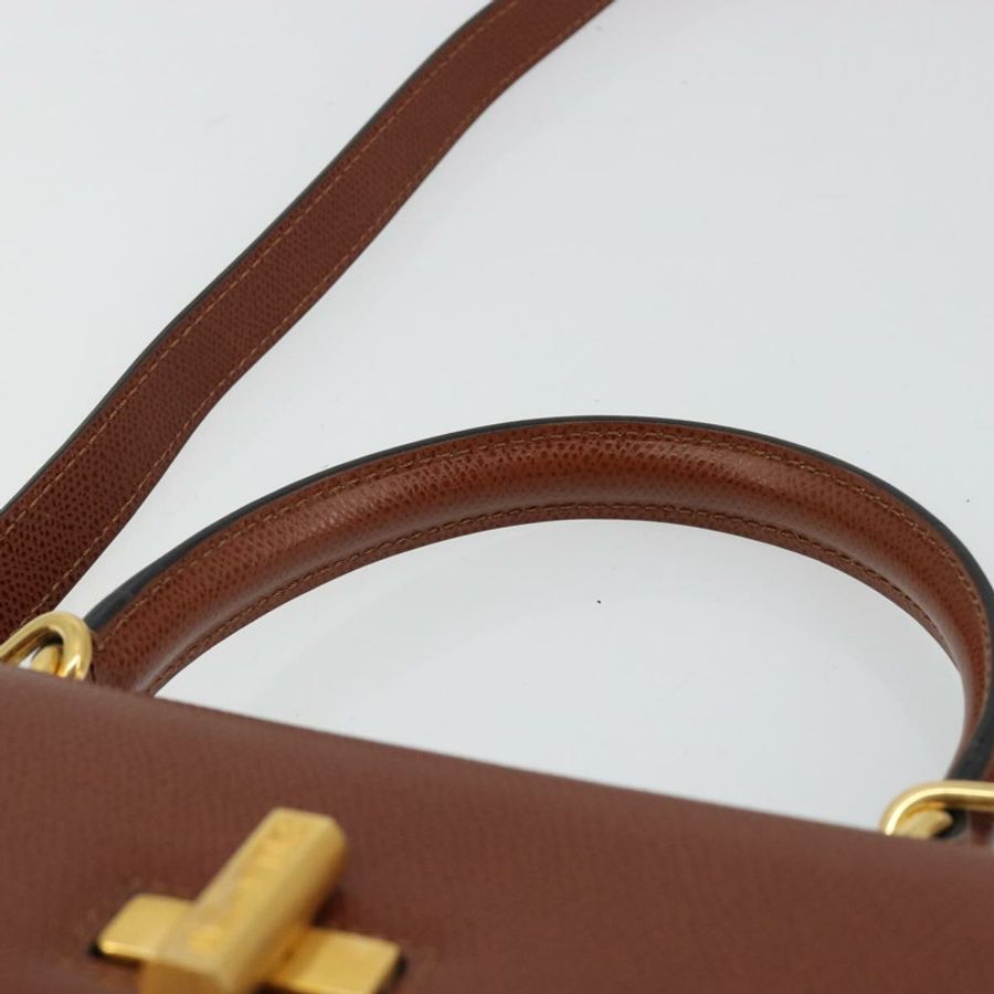 【日本直送】CELINE 手提包 皮革 兩用 棕色 金色 正品 181564A-13