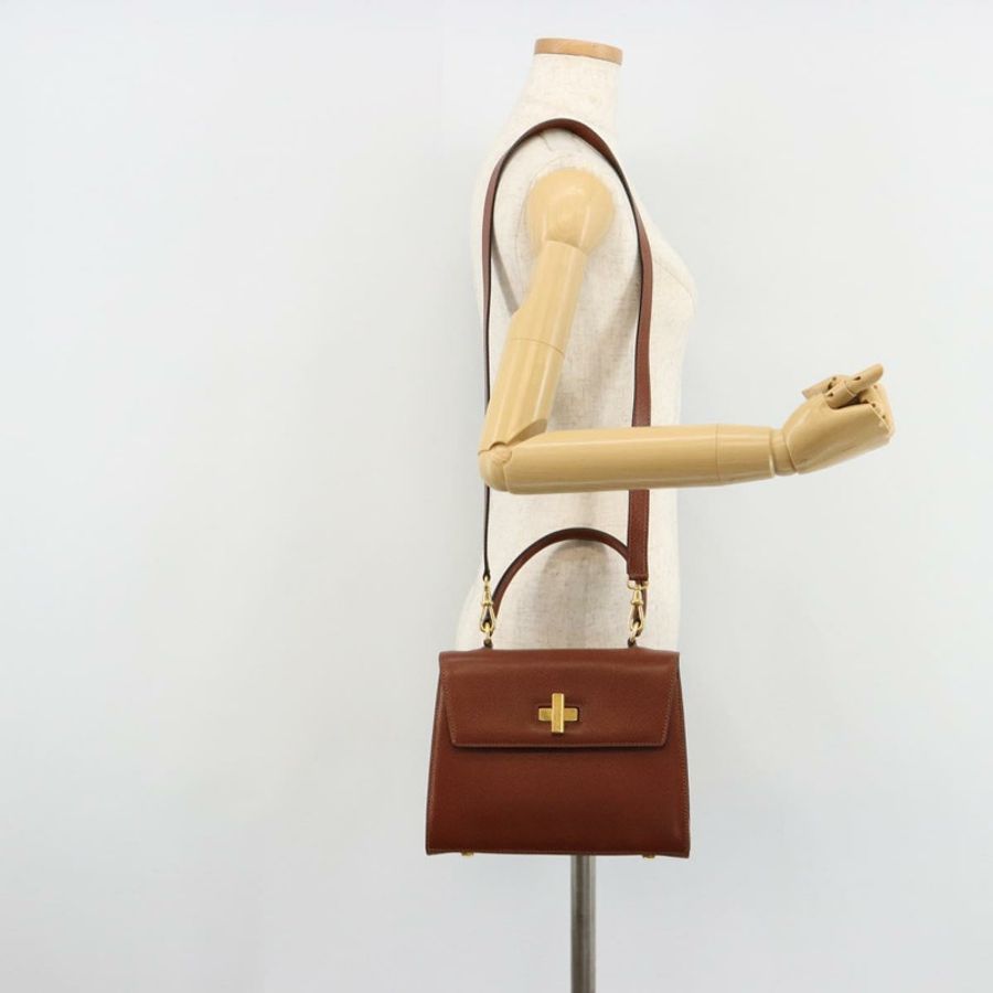 【日本直送】CELINE 手提包 皮革 兩用 棕色 金色 正品 181564A-27