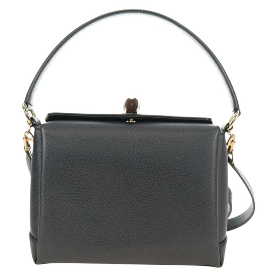 【日本直送】GUCCI 竹節手提包 皮革 兩用 灰色 金色 000 926 0175 正品 am11676V-1