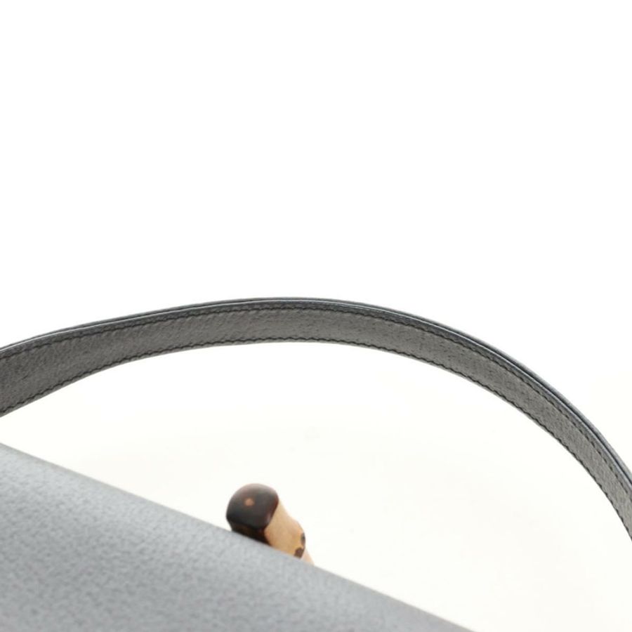 【日本直送】GUCCI 竹節手提包 皮革 兩用 灰色 金色 000 926 0175 正品 am11676V-13