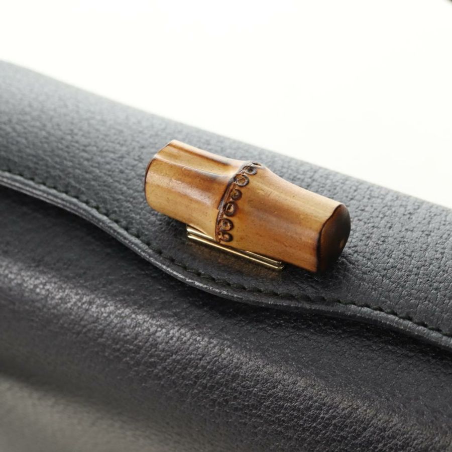 【日本直送】GUCCI 竹節手提包 皮革 兩用 灰色 金色 000 926 0175 正品 am11676V-20