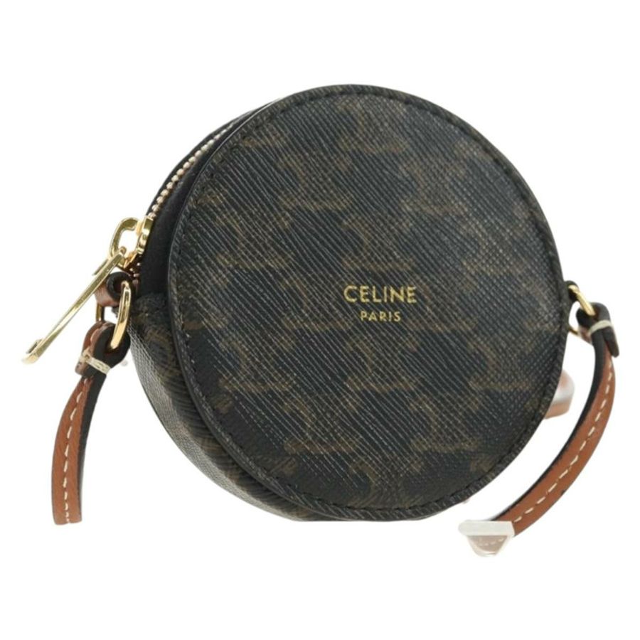【日本直送】CELINE Macadam帆布Triomphe肩包 PVC黑色金色 Auth 181733M-0