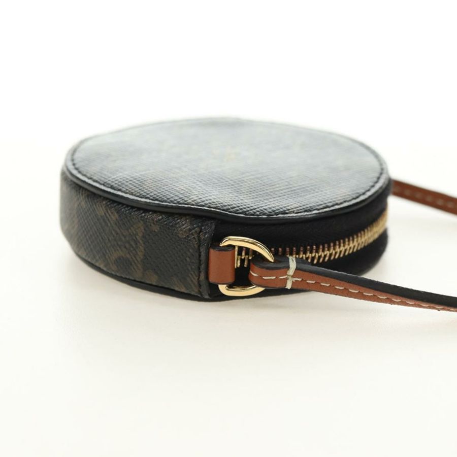 【日本直送】CELINE Macadam帆布Triomphe肩包 PVC黑色金色 Auth 181733M-3