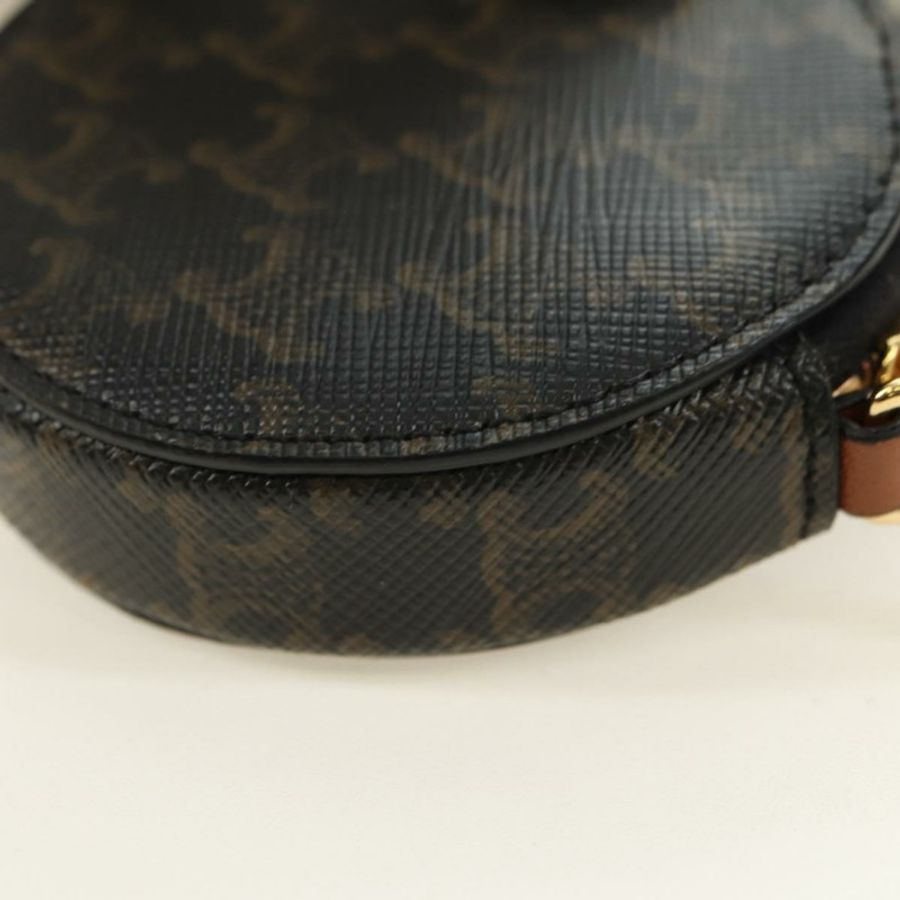 【日本直送】CELINE Macadam帆布Triomphe肩包 PVC黑色金色 Auth 181733M-16