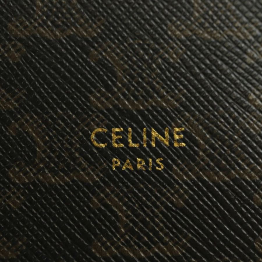 【日本直送】CELINE Macadam帆布Triomphe肩包 PVC黑色金色 Auth 181733M-17