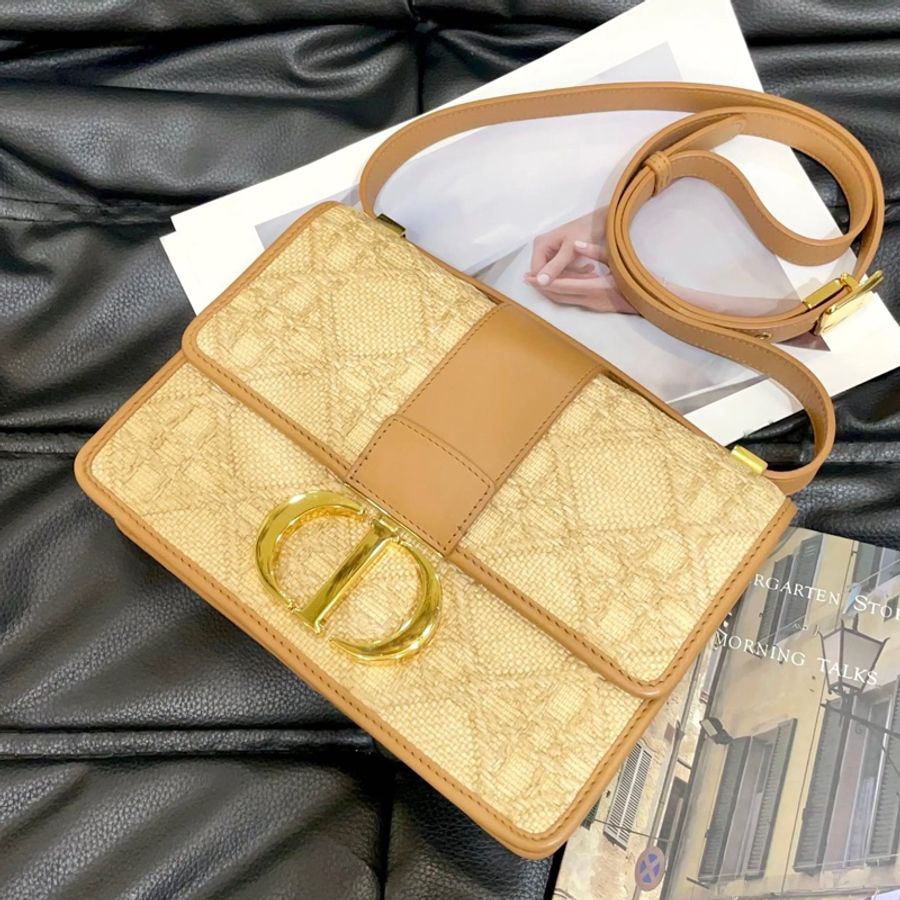 Dior 迪奧 拉菲草 蒙田 中號 斜挎包-0