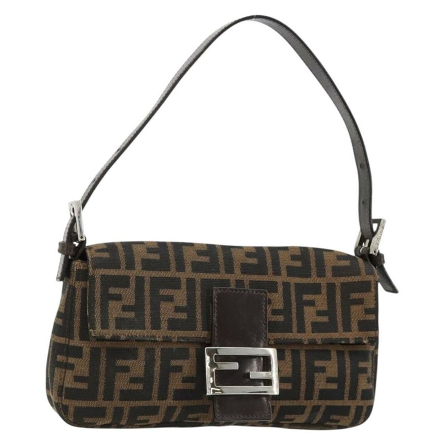 【日本直送】FENDI Zucca帆布Mamma Baguette單肩包 黑色棕色 正品 178866SAM-0