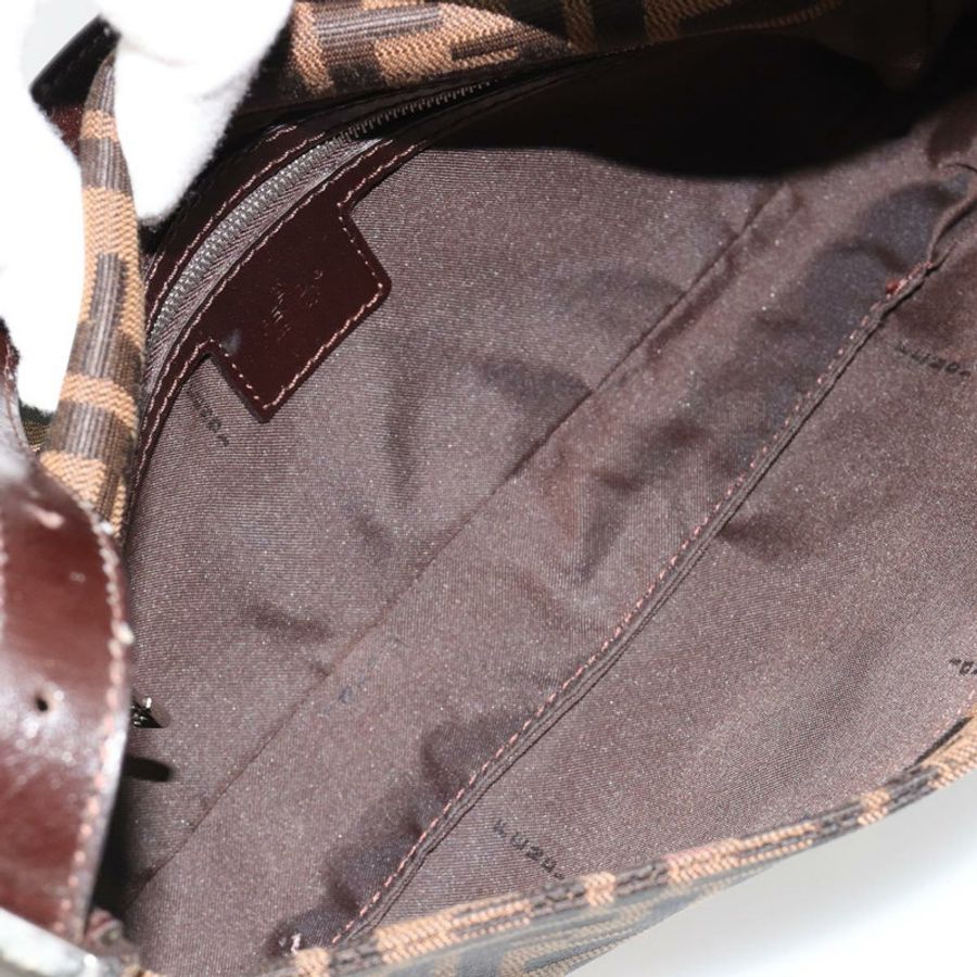 【日本直送】FENDI Zucca帆布Mamma Baguette單肩包 黑色棕色 正品 178866SAM-9