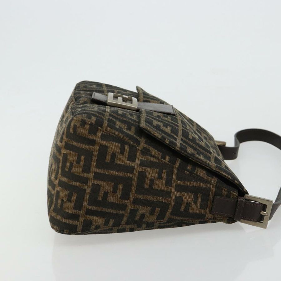 【日本直送】FENDI Zucca帆布Mamma Baguette單肩包 黑色棕色 正品 182028SAM-2