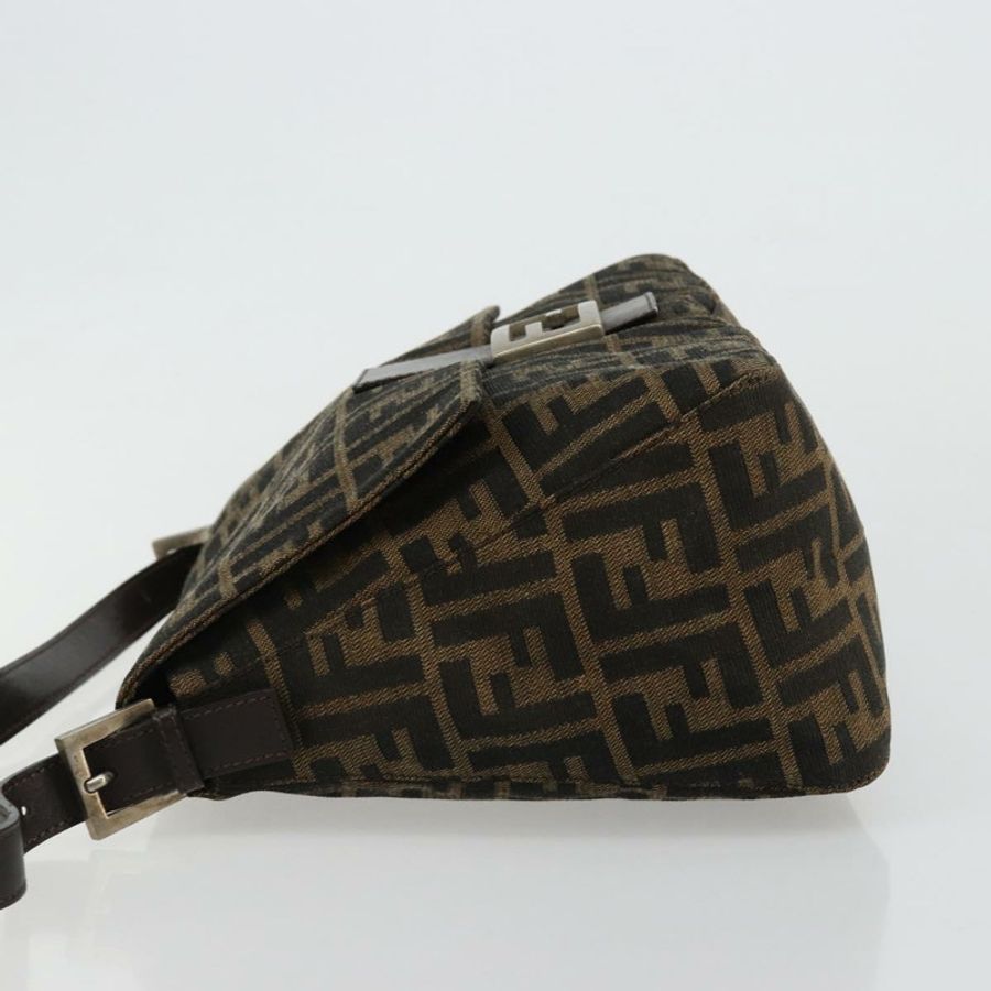 【日本直送】FENDI Zucca帆布Mamma Baguette單肩包 黑色棕色 正品 182028SAM-3