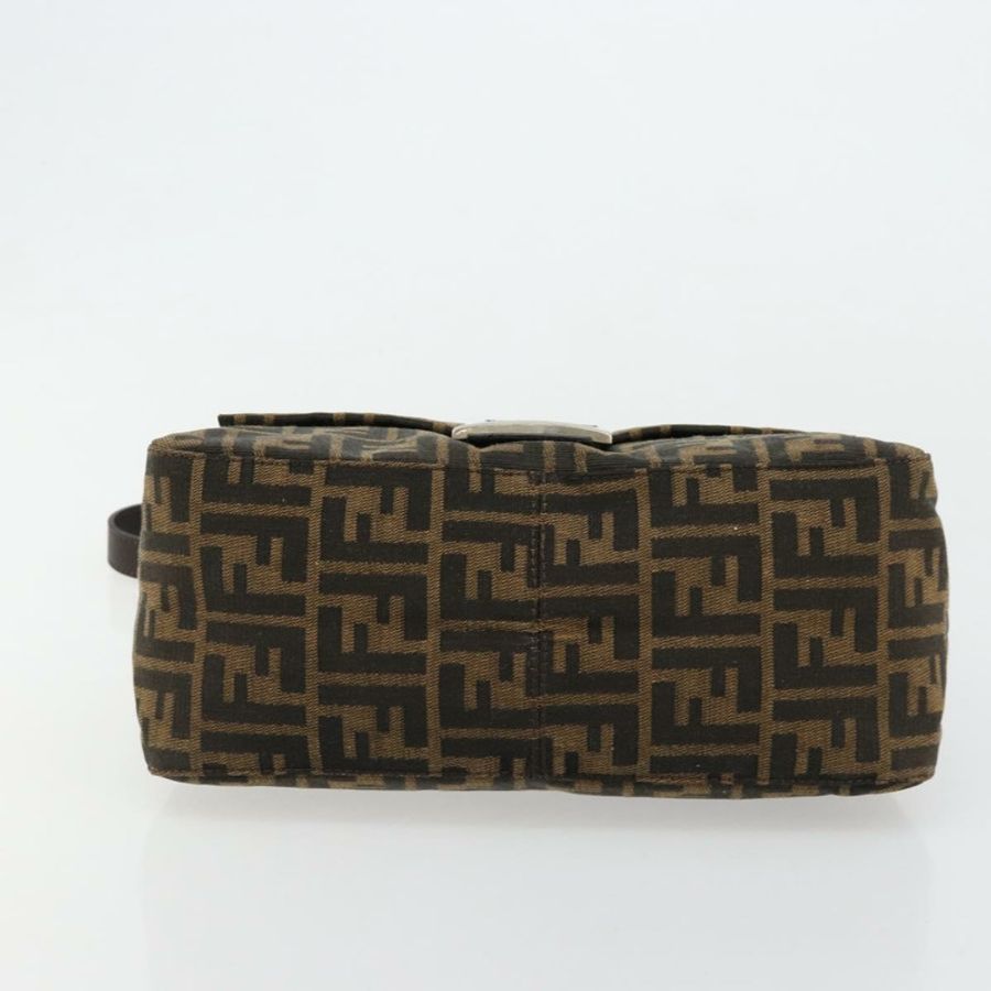 【日本直送】FENDI Zucca帆布Mamma Baguette單肩包 黑色棕色 正品 182028SAM-4