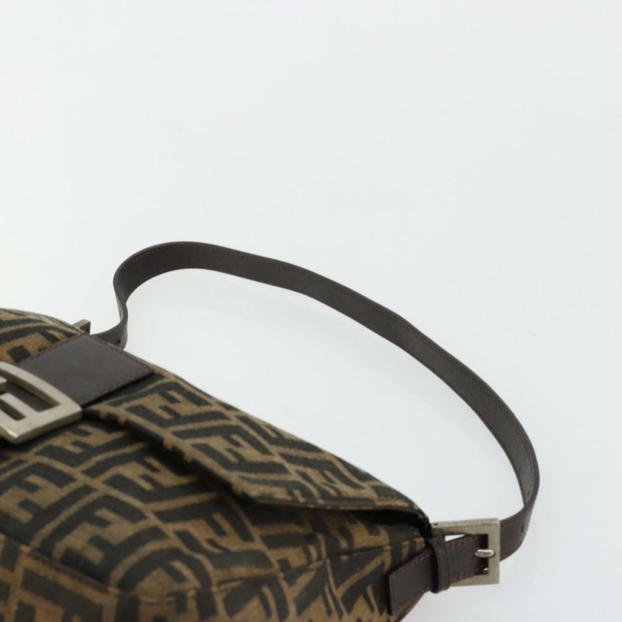 【日本直送】FENDI Zucca帆布Mamma Baguette單肩包 黑色棕色 正品 182028SAM-7