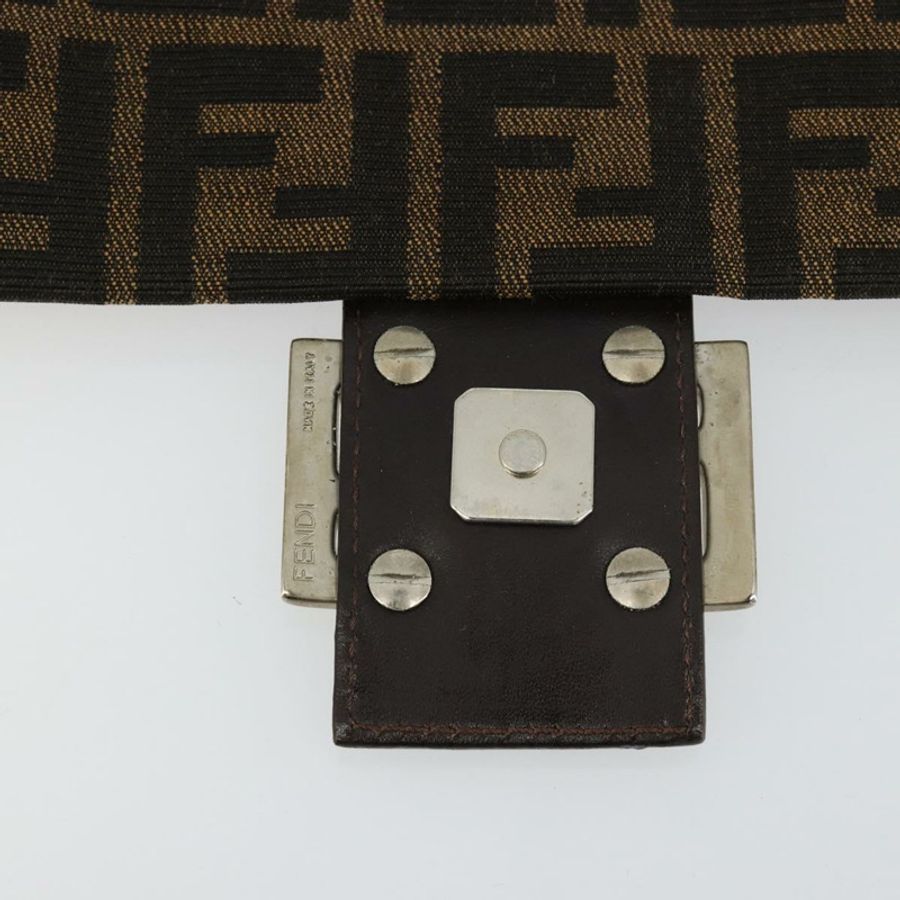 【日本直送】FENDI Zucca帆布Mamma Baguette單肩包 黑色棕色 正品 182028SAM-8