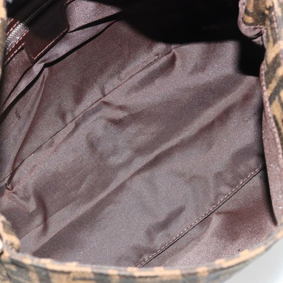 【日本直送】FENDI Zucca帆布Mamma Baguette單肩包 黑色棕色 正品 182028SAM-9