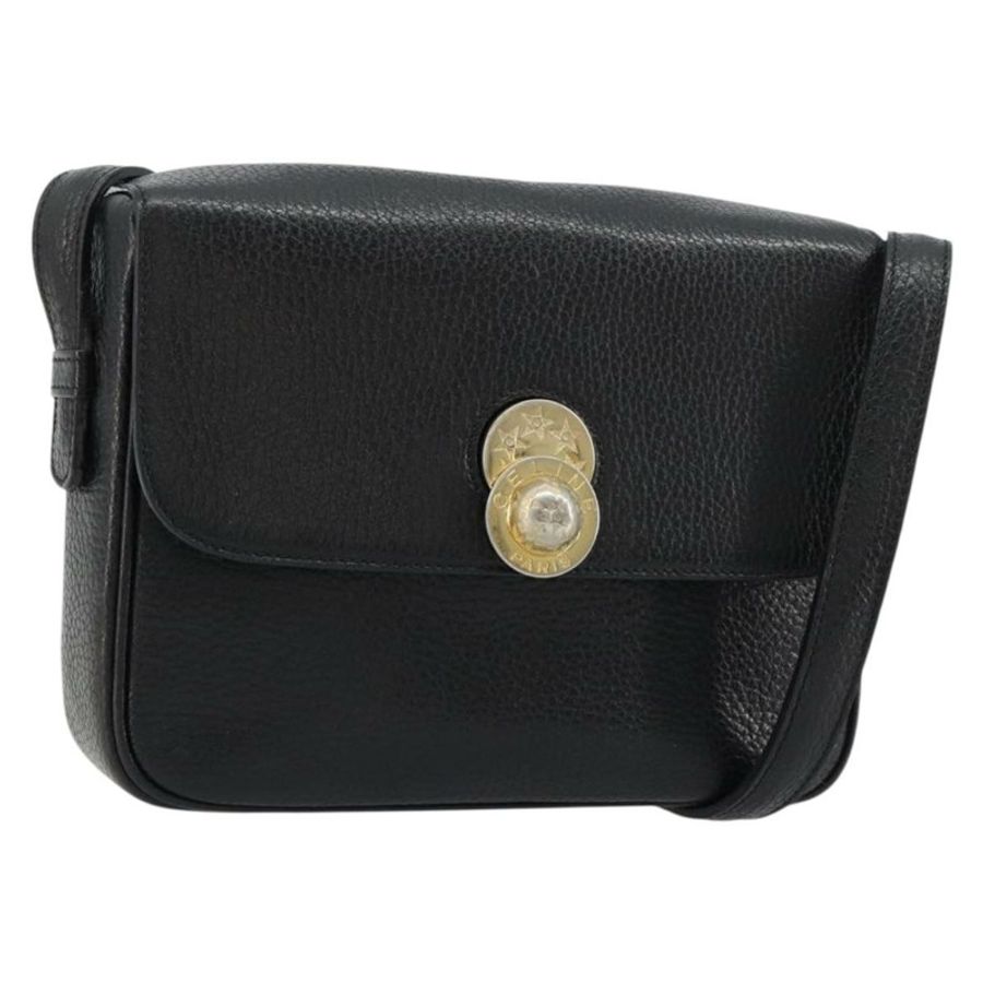 【日本直送】CELINE 黑色金色皮革肩背包，正品編號 178878A-0