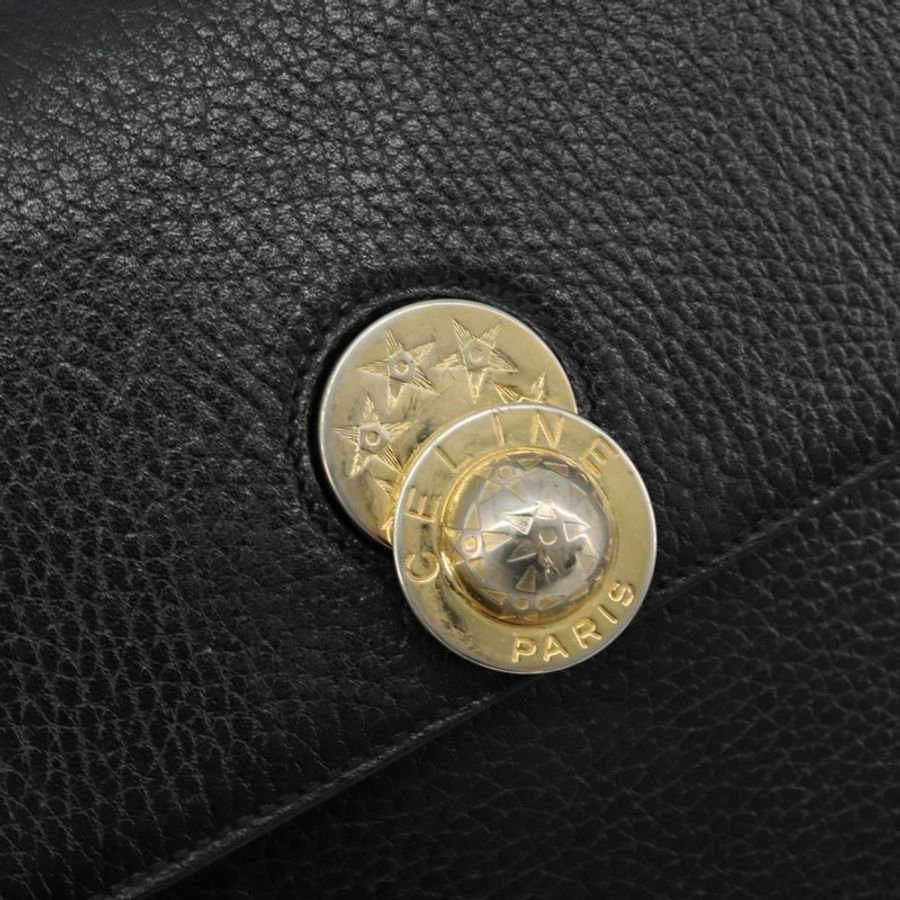 【日本直送】CELINE 黑色金色皮革肩背包，正品編號 178878A-16
