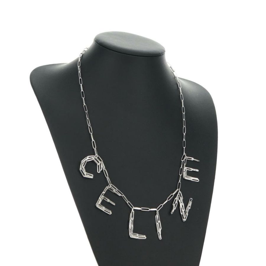 【日本直送】CELINE 銀色金屬項鍊 Auth 182048M-10