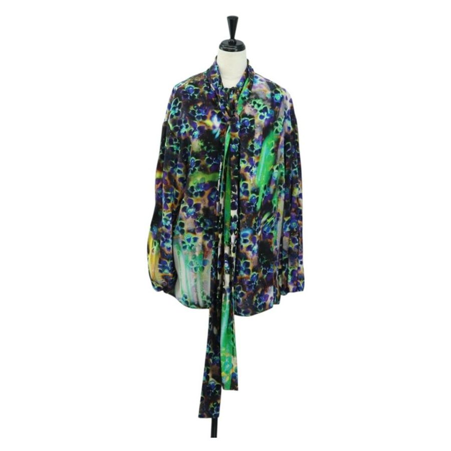 【日本直送】PRADA 綠色絲質襯衫,正品,貨號 182061M-0