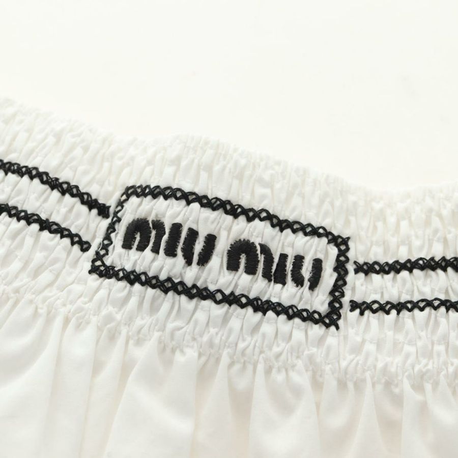 【日本直送】Miu Miu 純棉半身裙 白色 正品 182059M-3