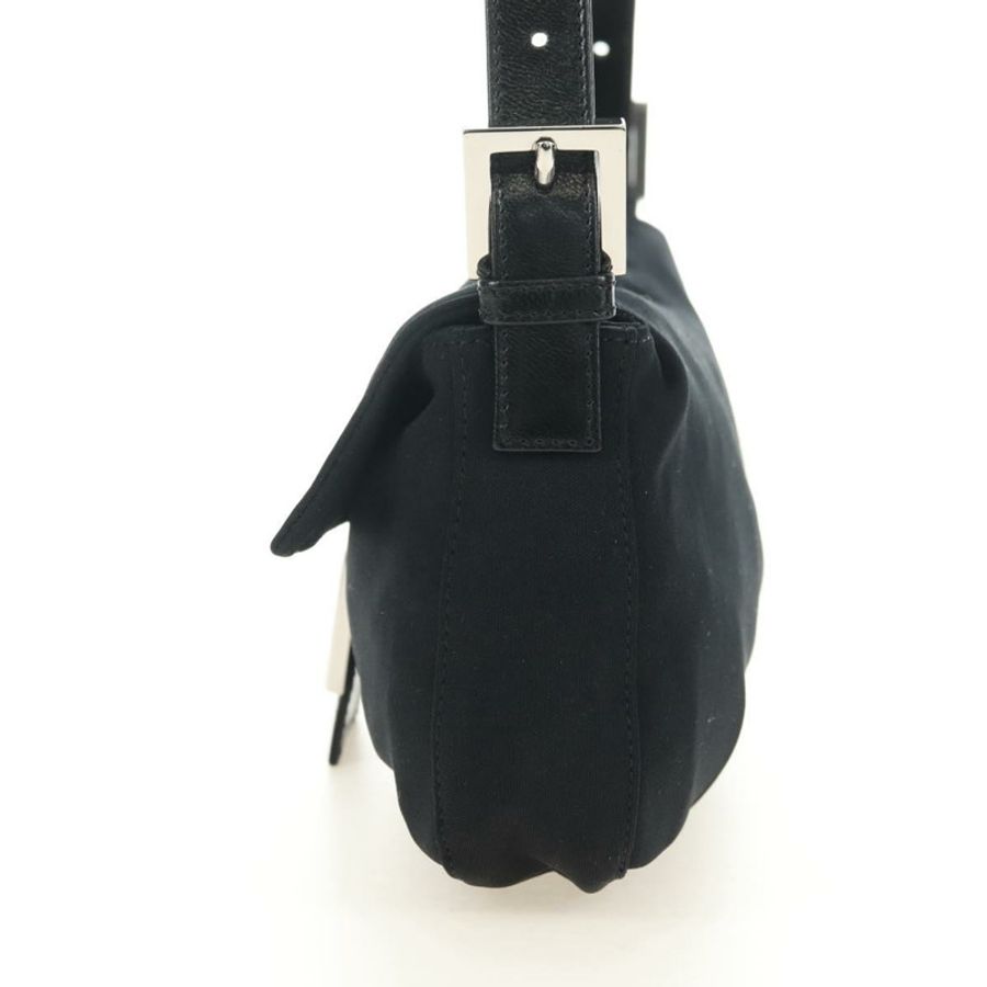 【日本直送】FENDI Mamma Baguette 單肩包 棉質 黑色 銀色 正品 182029SAM-2