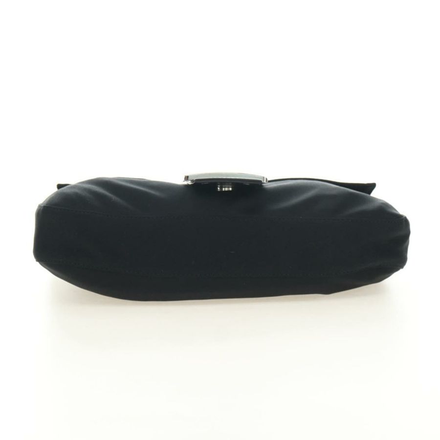 【日本直送】FENDI Mamma Baguette 單肩包 棉質 黑色 銀色 正品 182029SAM-4